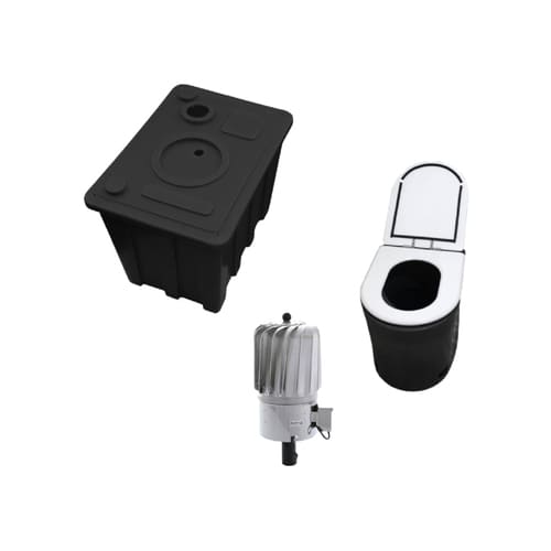 [KIT6SISTEMAPERM-496] KIT 6: Sistema Permapreta® KIT básico 500 litros + inodoro polietileno + tapa + turbowent híbrido Ø 150