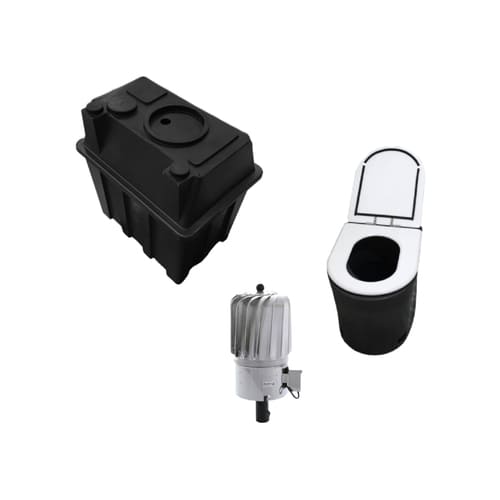 [KIT8SISTEMAPERM-498] KIT 8: Sistema Permapreta® KIT básico 750 litros + inodoro polietileno + tapa + turbowent híbrido Ø 150