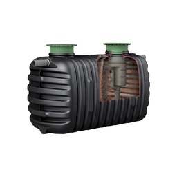 Fosa filtro Anaerobix Compact 2000 litros con 2 tapas telescópicas, PE 3-8H